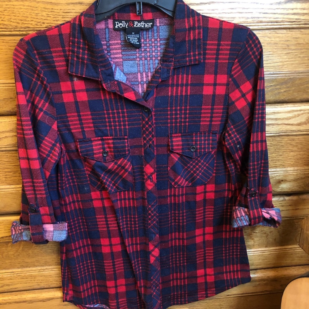 Red button down flannel!